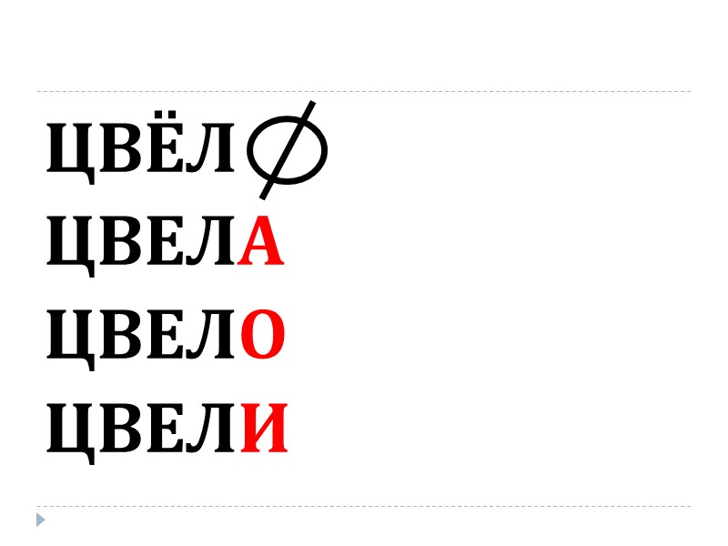 ЦВЁЛ ЦВЕЛА ЦВЕЛО ЦВЕЛИ